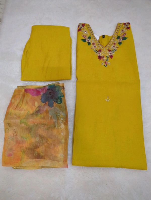 Soft Chanderi Handwork  - 40
