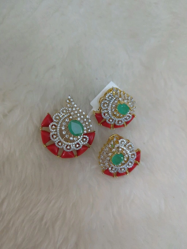 Designer Diamond Copy Pendant Set  - Vz