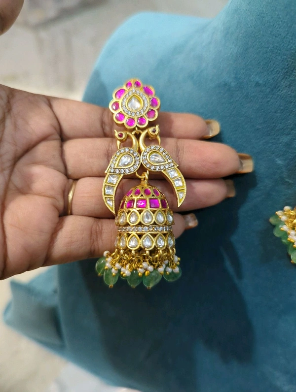 Designer Jadua Kundan Jumkies  - Vz