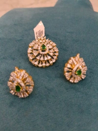Diamond Copy Pendent Set  - Vz, green