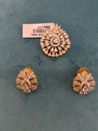 Diamond Copy Pendent Set  - Vz, White