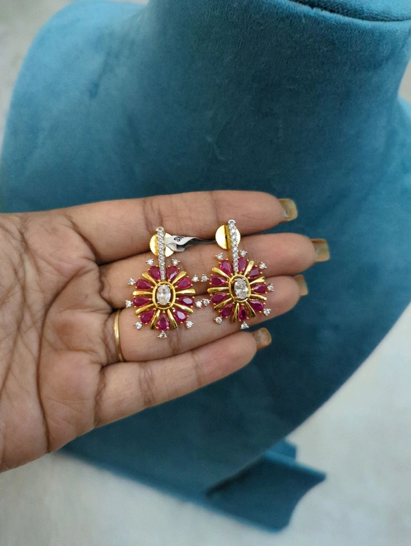 Diamond Copy Earrings  - Vz, pink