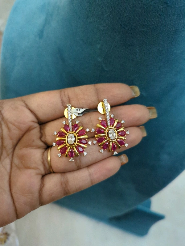 Diamond Copy Earrings  - Vz, pink