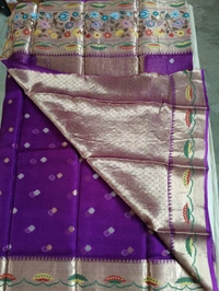 pure Handloom Silk Kota - Purple