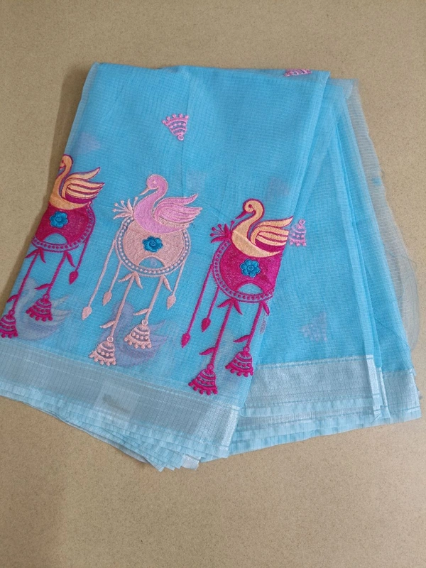 kota embroidaey - sky blue