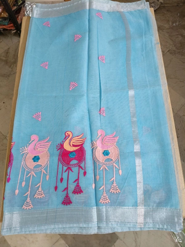 kota embroidaey - sky blue
