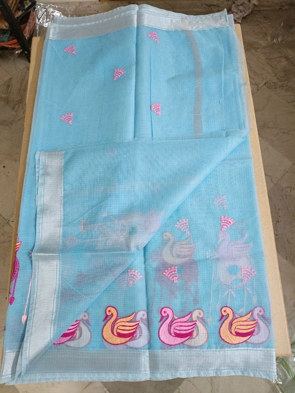 kota embroidaey - sky blue