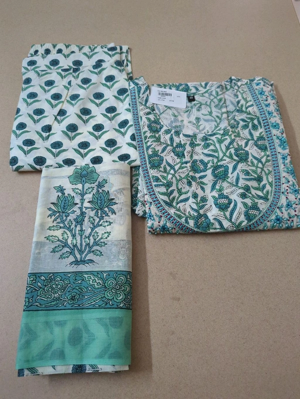 pure jaipur cotton suit - 40