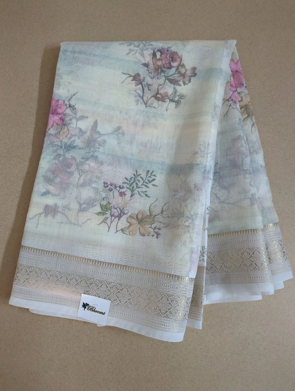 soft chanderi - White