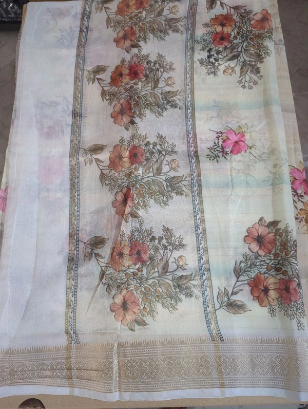 soft chanderi - White