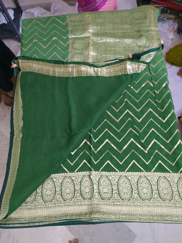 GEORGETTE WEAVING - green