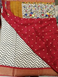 soft silk kantha - Red