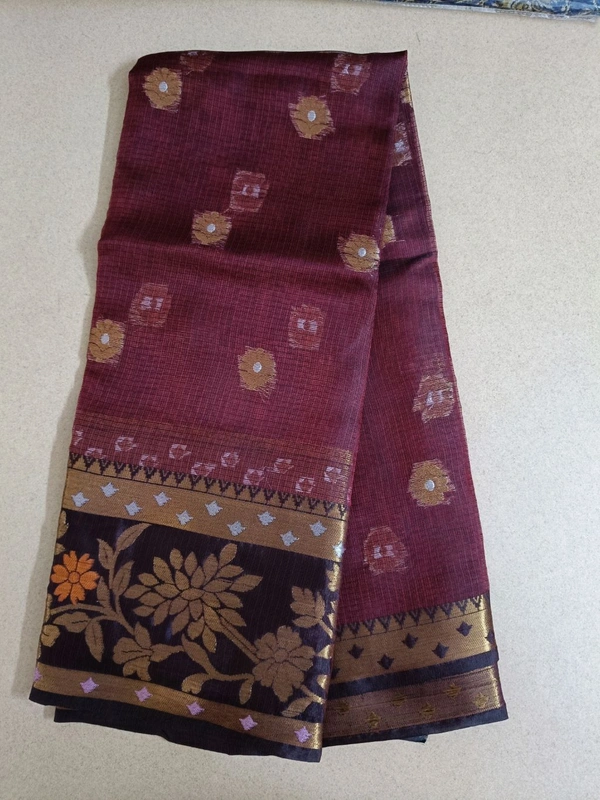 silk kota weaving - Maroon