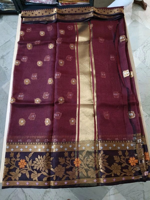 silk kota weaving - Maroon