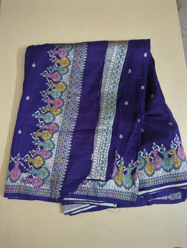 tusser georgette - Pigment Indigo