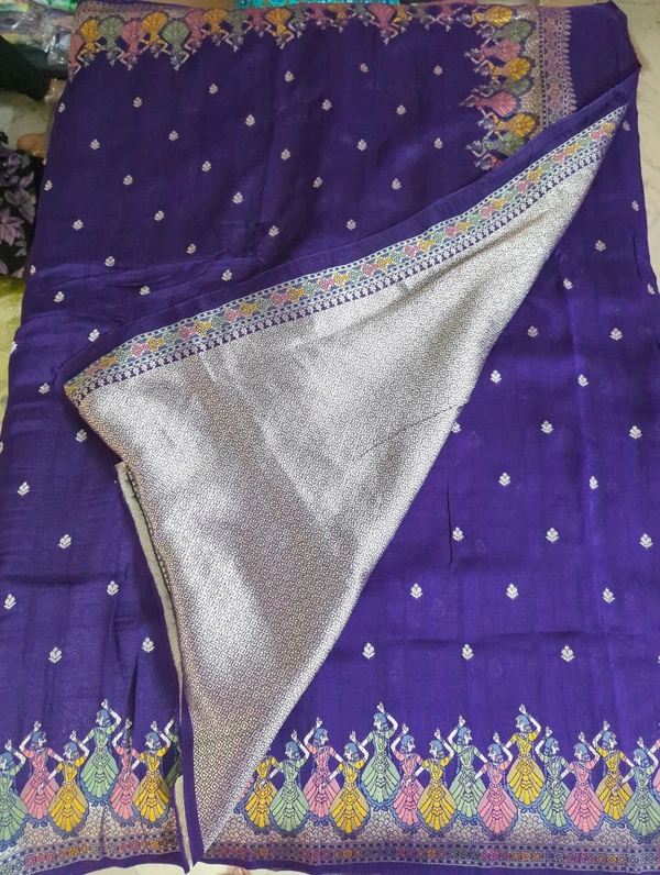 tusser georgette - Pigment Indigo