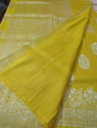 pure handloom tusser Georgette - Gold