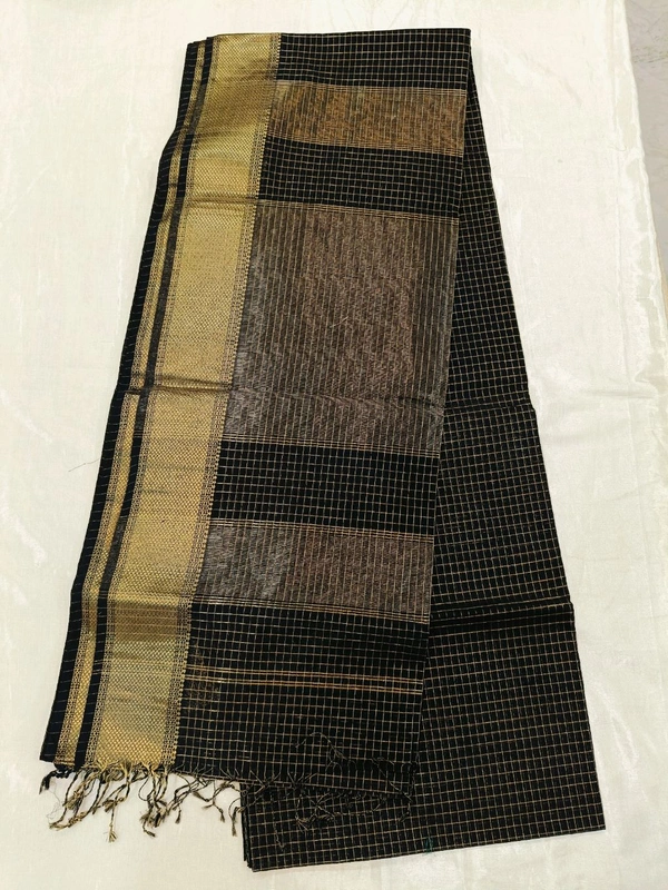 pure handloom maheswari saree - Black