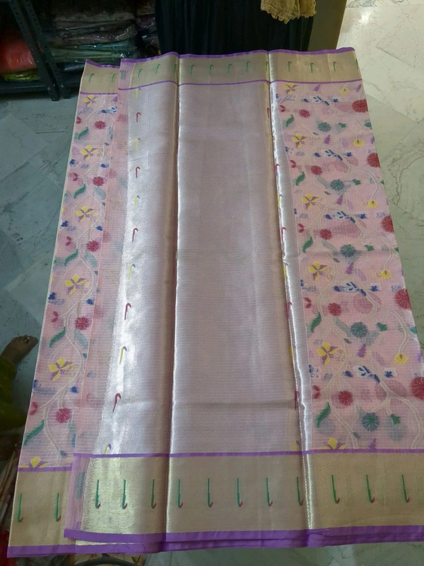 pure silk kota pythani - pink