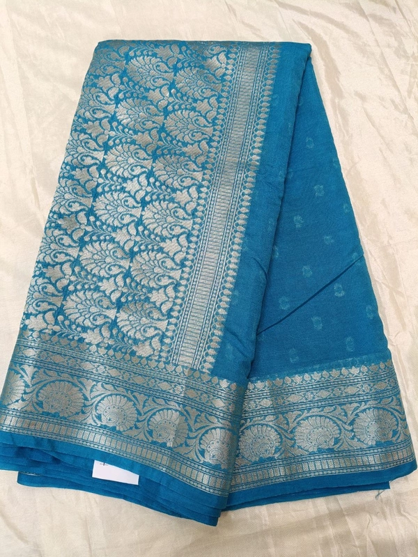 georgette organza - Curious Blue