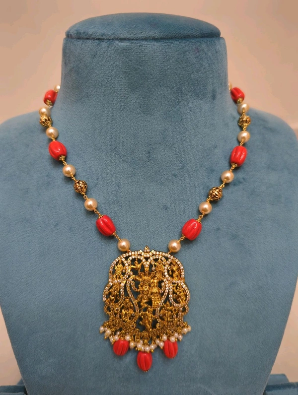 NECK SET WITH EAR RING - Wild Watermelon