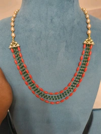 coral with greenbeads