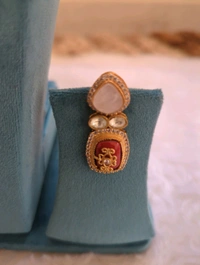 NECK SET WITH EAR RING - Red