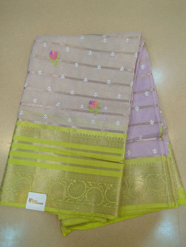 SILK KOTA SAREE - Pink Lace
