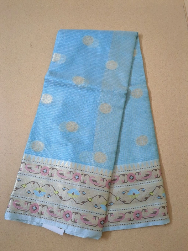 Silk kota pythani - sky blue