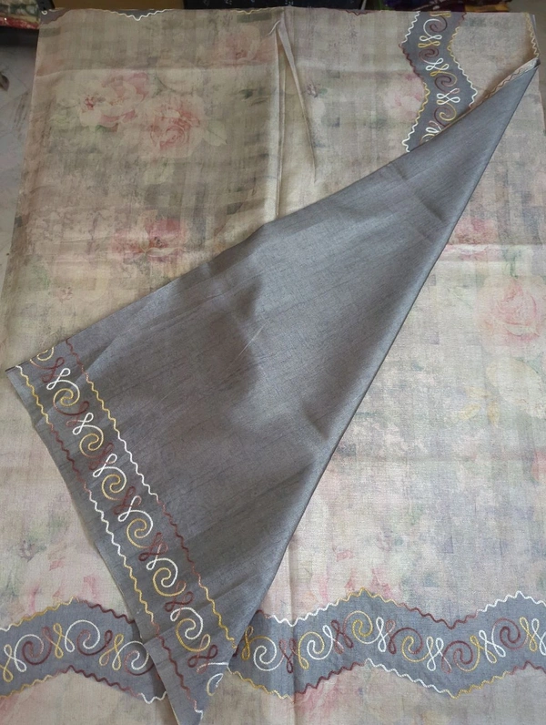 TUSSER EMBROIDERY - Gray
