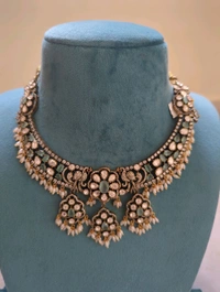 NECK SET WITH EAR RING - Jungle Mist