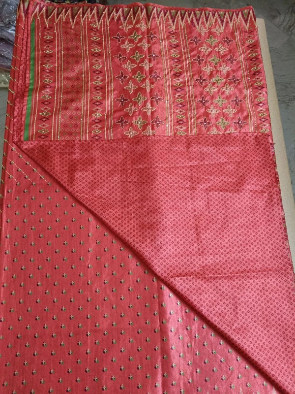 soft silk kantha - Red
