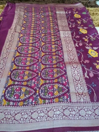 tusser georgette - Purple
