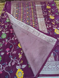 tusser georgette - Purple