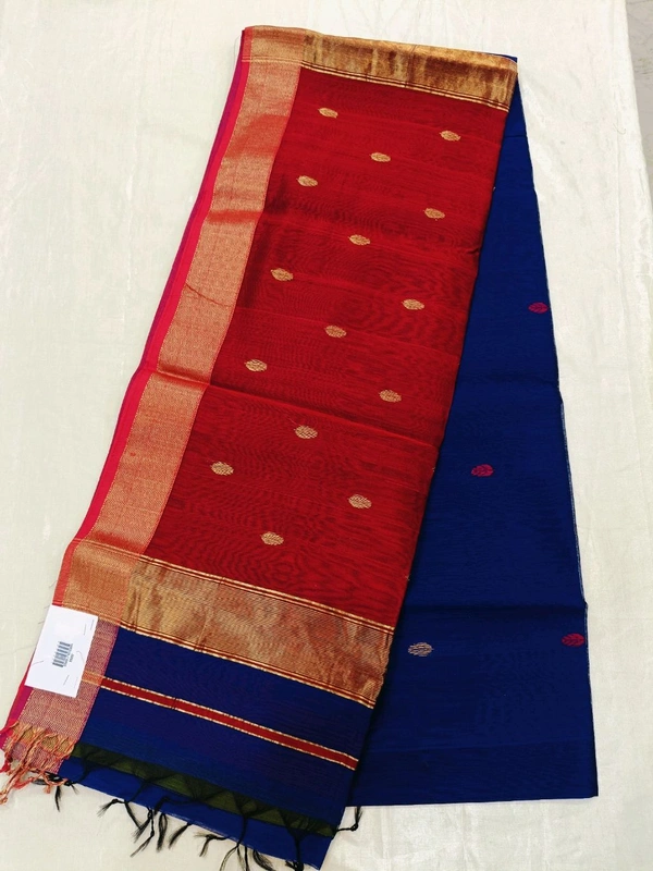 pure handloom maheswari - Navy Blue