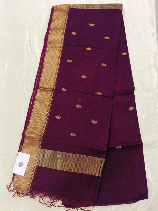 pure handloom maheswari - Maroon