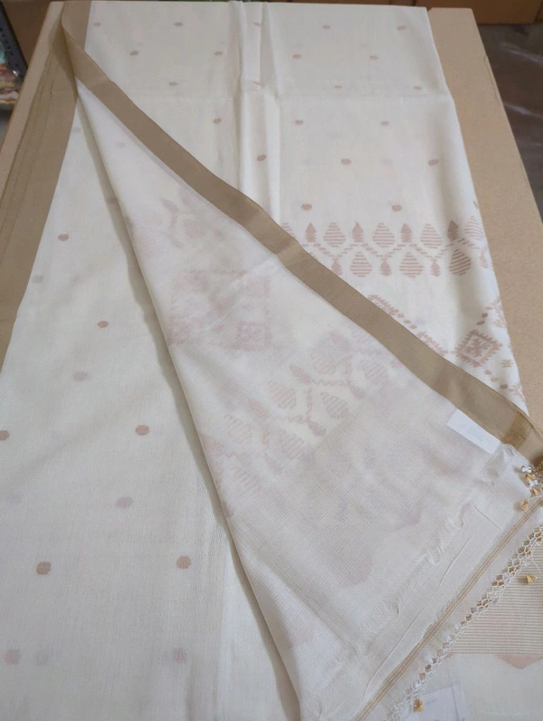 pure handloom khadi cotton - White