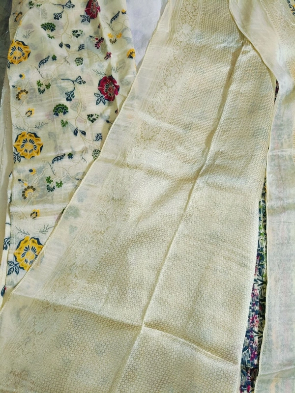 tusser georgette - Cream