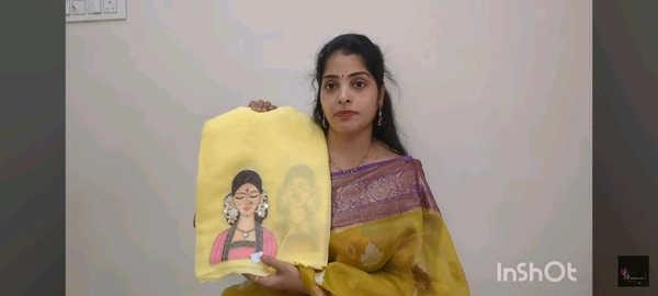 Soft Organza Saree With Face Work - Yellow