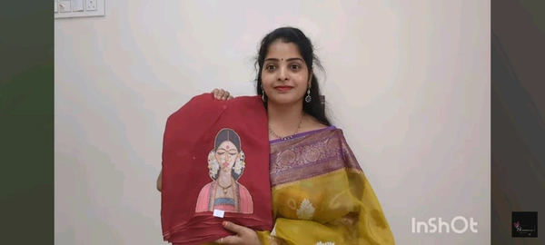 Soft Organza Saree With Face Work - Bright Red
