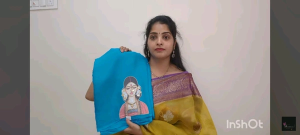 Soft Organza Saree With Face Work - Pine Green