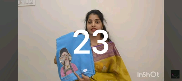 Soft Organza Saree With Face Work - Royal Blue