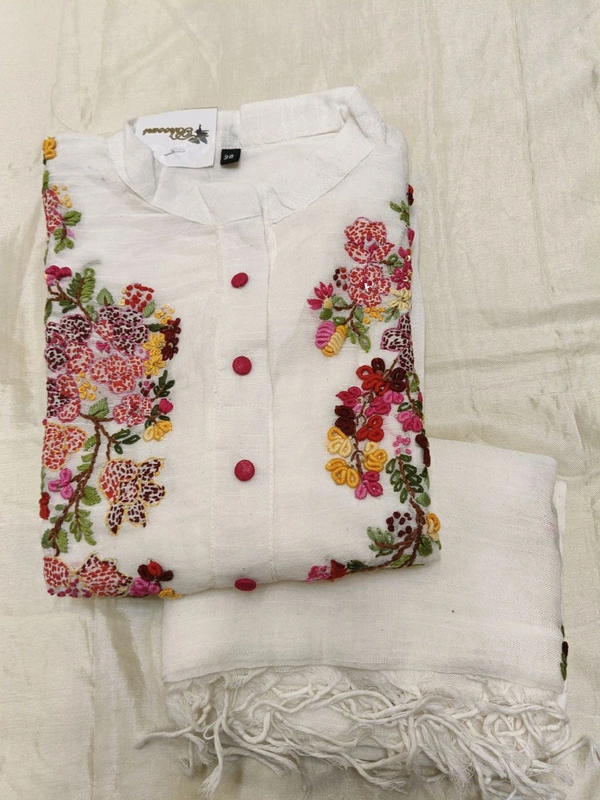 Lenin Kurthi Dupatta - White, 38 - M