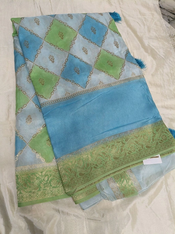 MUNGA SILK SAREE - sky blue