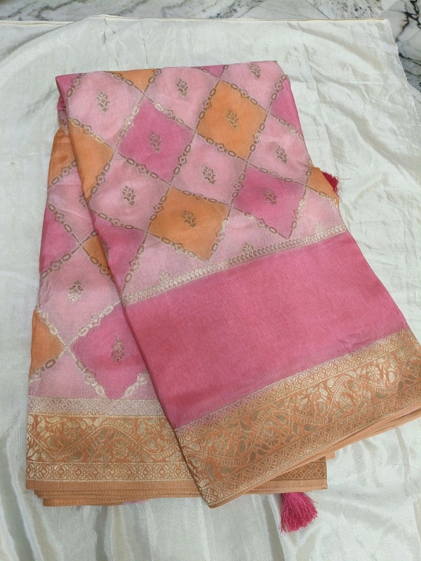 MUNGA SILK SAREE - pink
