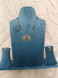 2 Lines Black Diamonds Chain With Pendant And Earrings - Delivery Time 15 Working Days, VZ