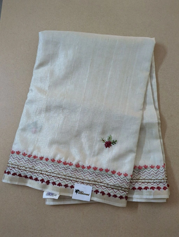 Tusser Hand Work - creem white