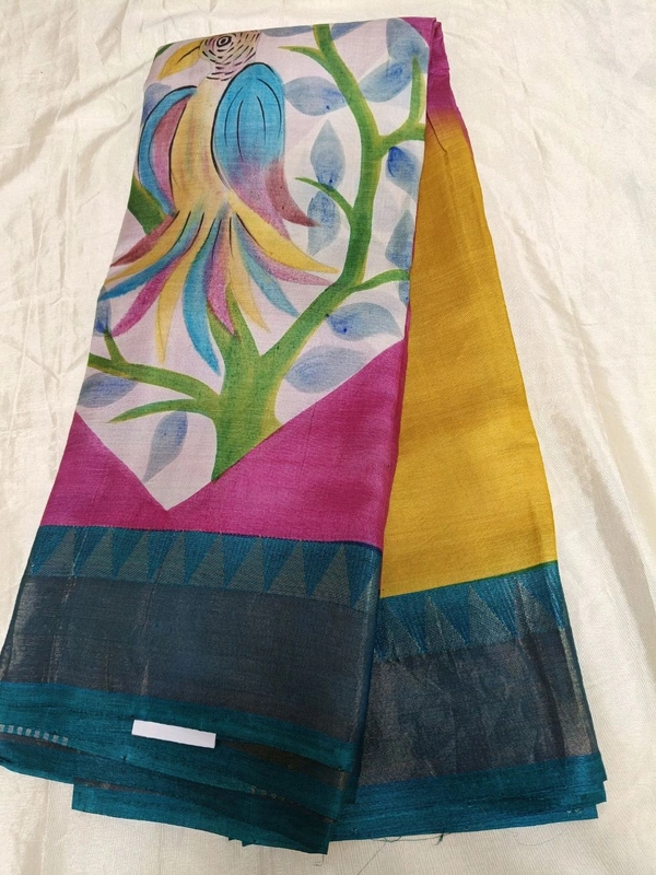pure tusser weating boarder - Yellow