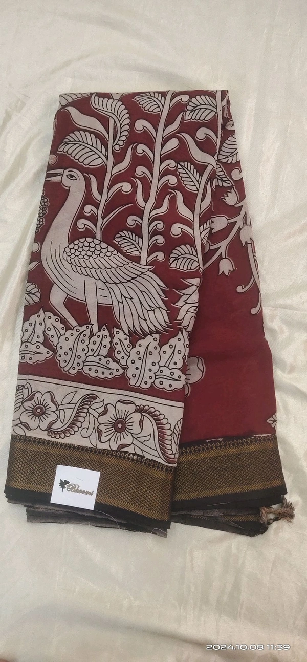 Kalankari Chennure Silk - brown with black