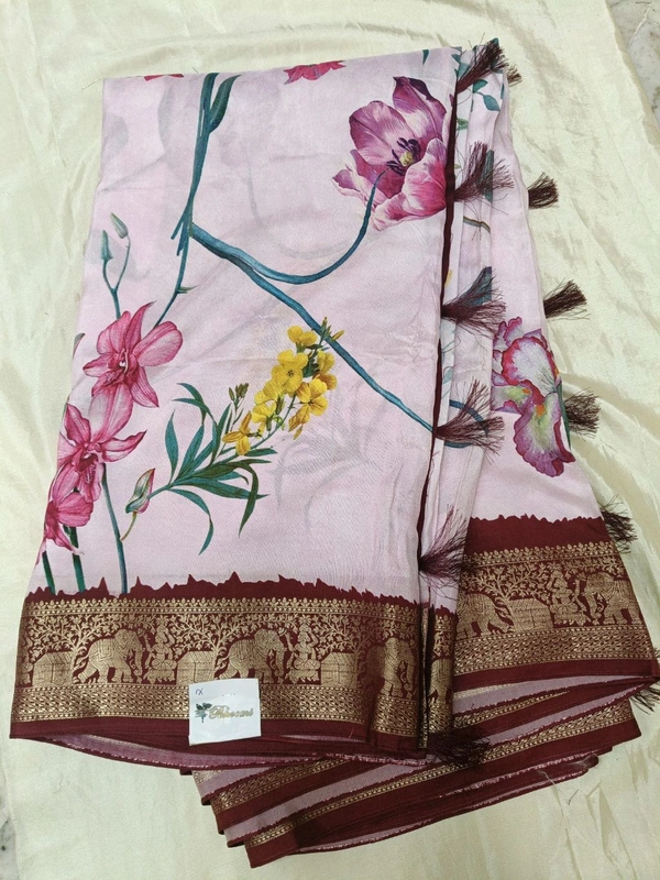 Dola Crepe Digital - pink maroon 7